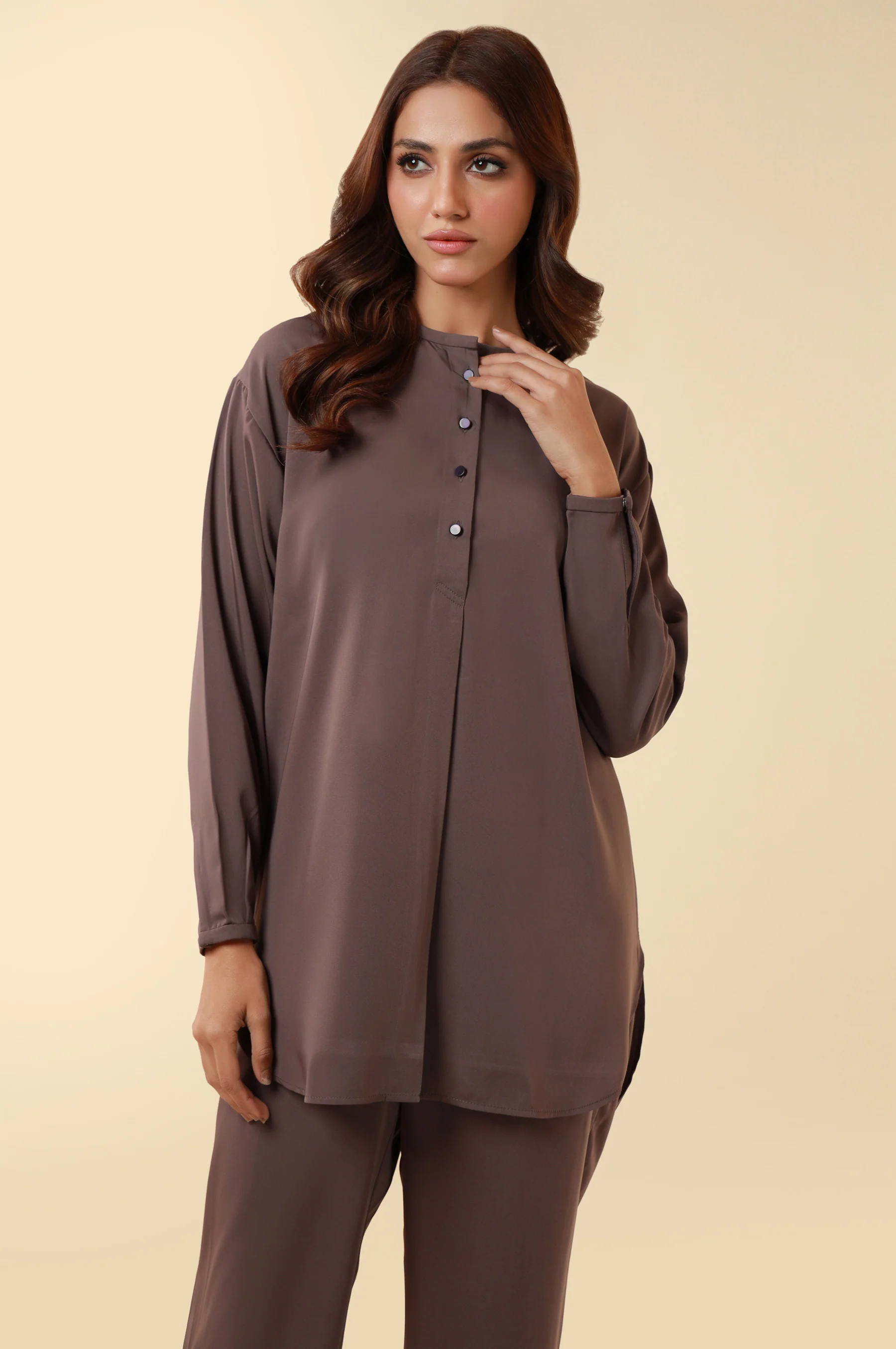 Zeen Western Silk Co-ord Set - Grey - Image 2